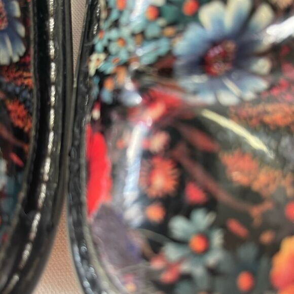 Alegria DEB  patent leather multi color floral prints slip on clogs size Euro 37 - Picture 11 of 15
